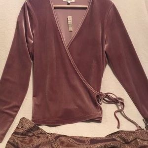 Beautiful soft and stretchy Madewell velvet ballerina- inspired Top